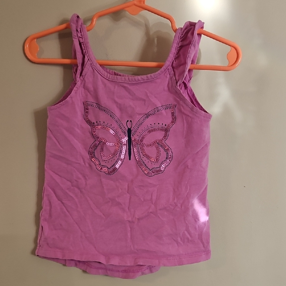 OshKosh B'gosh Purple Sequin Butterfly Tank Top